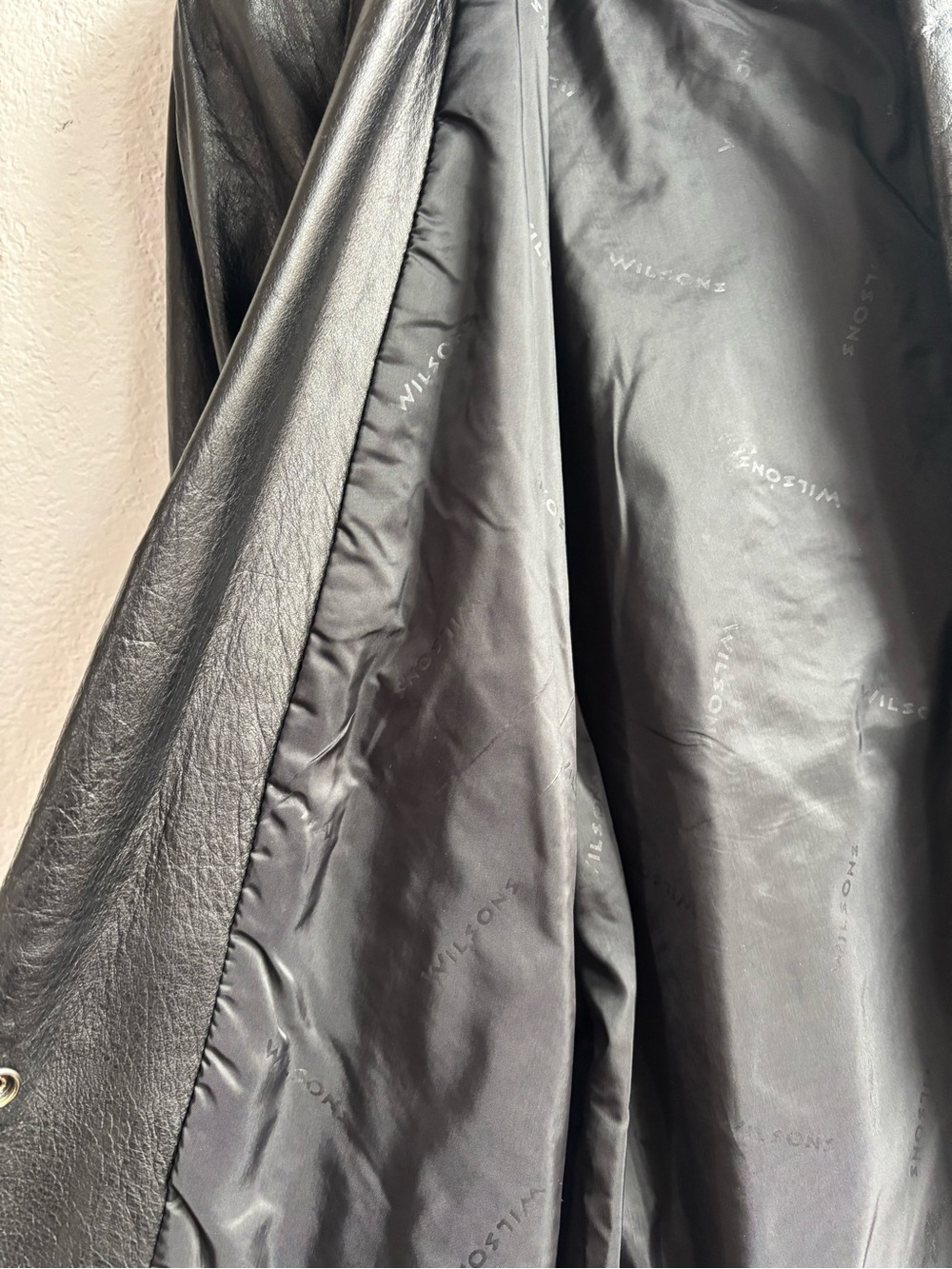 Vintage Wilsons Leather Black Belted Trench Coat Women M Y2K 90s - Picture 7 of 12